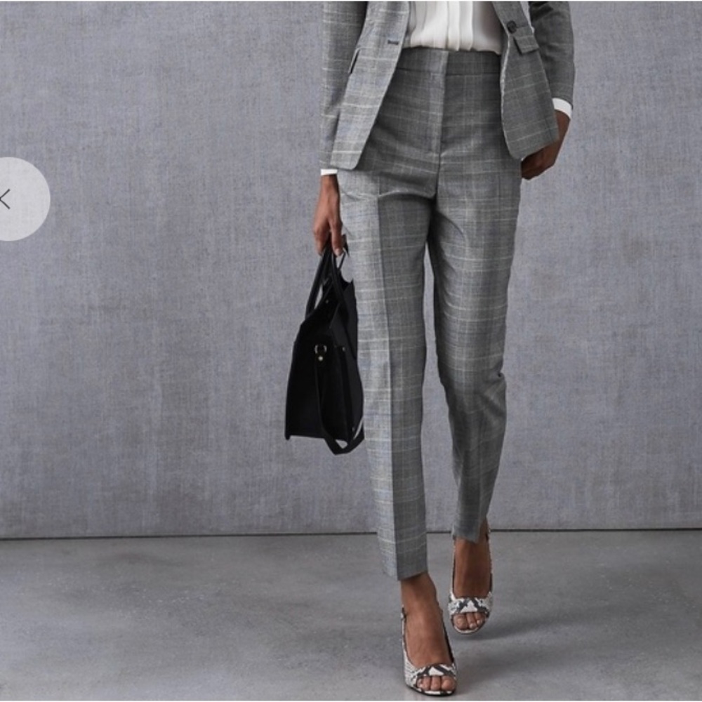 REISS Joss Trouser Slim Fit Plaid Career Dress Pants size 2